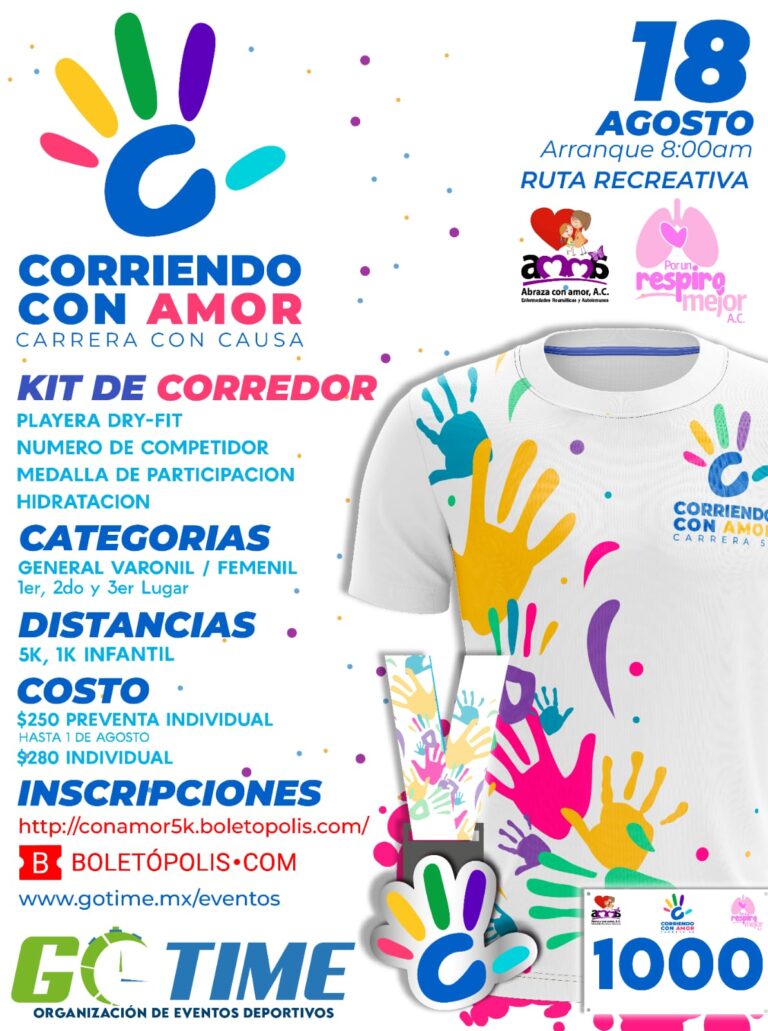 Abren inscripciones y buscan patrocinadores para carrera 5K “Corriendo con Amor”