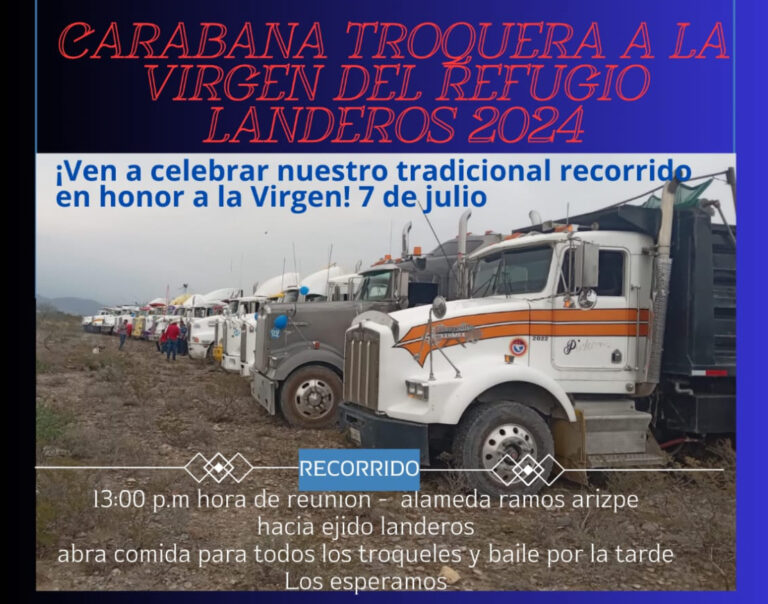 Con caravana celebrarán en Congregación Landeros de Ramos Arizpe a Nuestra Señora del Refugio 