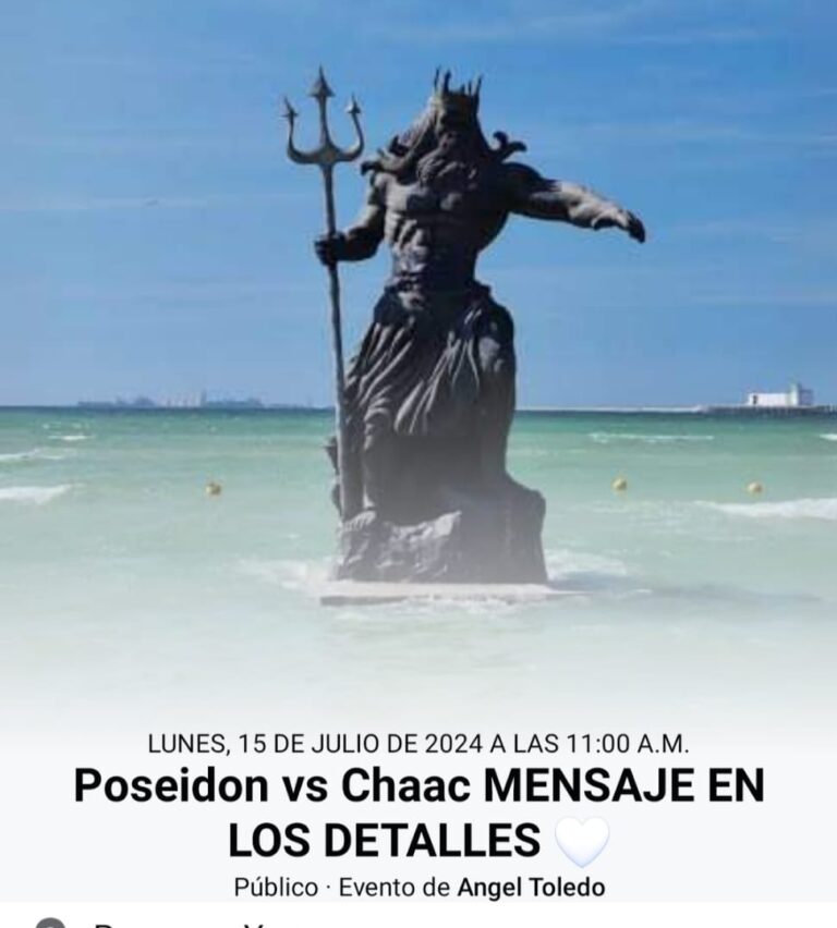 Insólito: yucatecos convocan a evento para destruir la estatua de Poseidón ante la inminente llegada del huracán Beryl