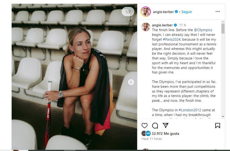 La tenista alemana Angelique Kerber anunció que se retirará al terminar los Juegos Olímpicos