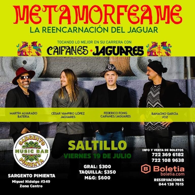 Metamorfeame llegará a Saltillo con su gira “La Reencarnación Del Jaguar”