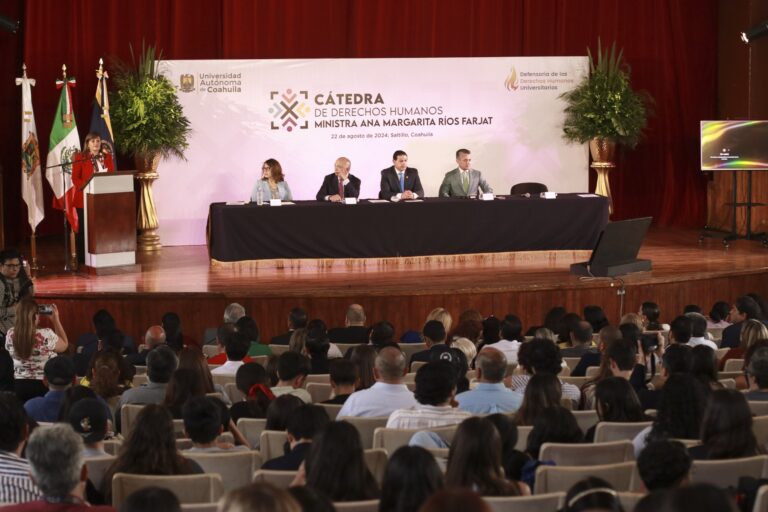 Inauguran en la UAdeC las actividades de la “Cátedra de Derechos Humanos Ministra Ana Margarita Ríos Farjat” 2024-2025