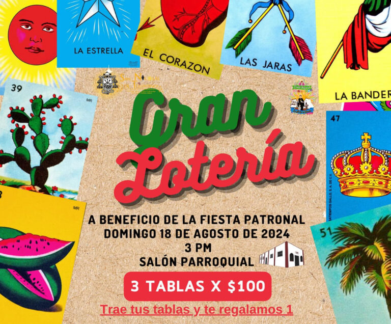 Invitan en parroquia San Nicolás de Tolentino a participar en lotería a beneficio de la fiesta patronal 