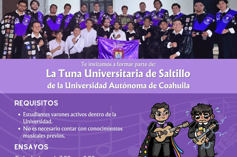 Abierta la convocatoria para formar parte de la Tuna Universitaria de Saltillo de la UA de C