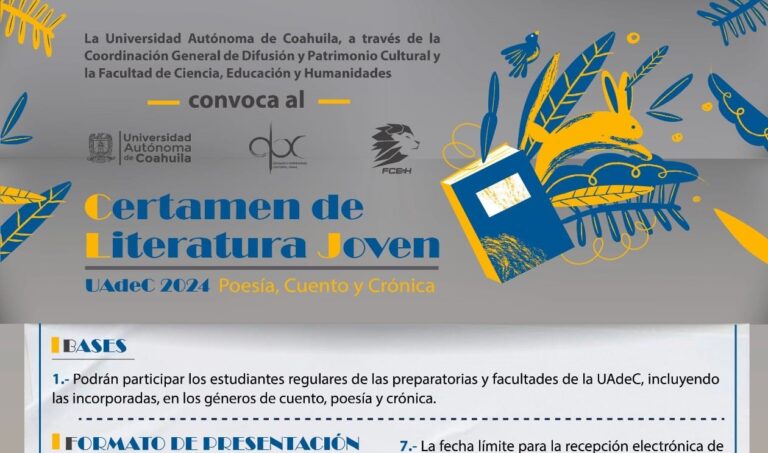 Convoca UA de C a sus estudiantes a participar en el Certamen de Literatura Joven