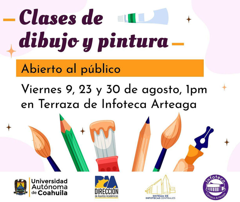 Invita UA de C a clases gratuitas de dibujo y pintura en la Infoteca del Campus Arteaga