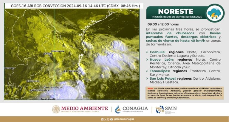 Continuarán las lluvias en Coahuila