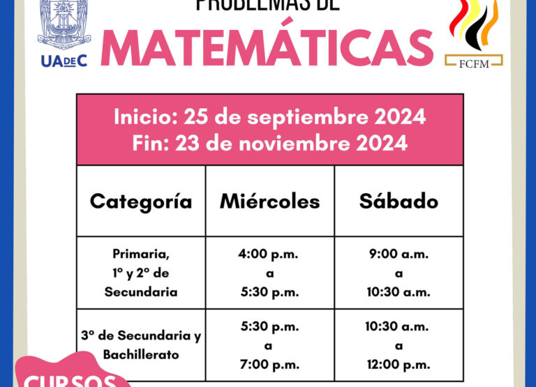 Impartirán en la UA de C el Curso-Taller de Resolución de Problemas de Matemáticas