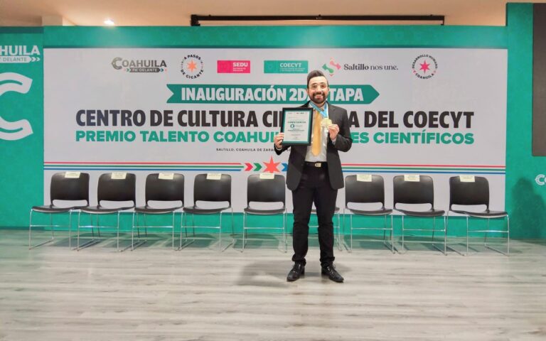 Orgullo UA de C, reconocen a egresado con el “Premio Talento Coahuila Jóvenes Científicos 2024” en la categoría de Innovación Social