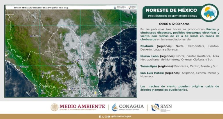 Se esperan lluvias en Coahuila