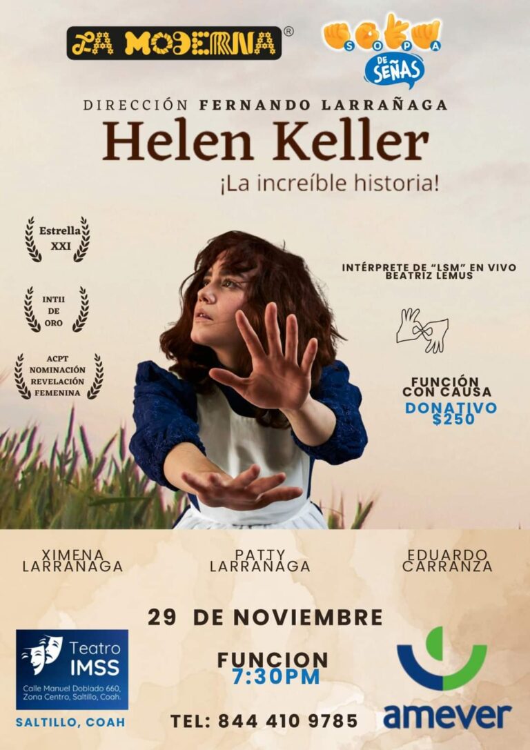 Presentará AMEVER función de teatro con causa “Hellen Keller, la increíble historia”