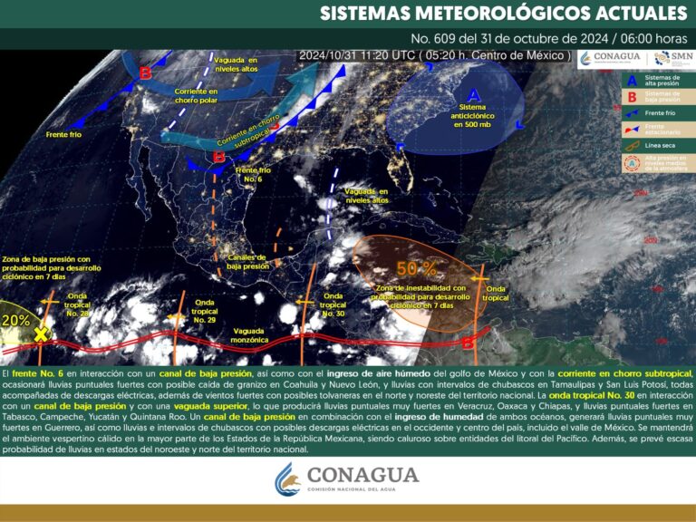 Frente frío número 6 se extiende sobre Coahuila: se esperan lluvias, descargas eléctricas y granizo