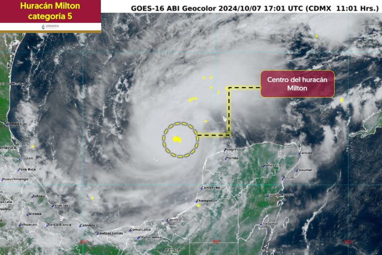 Huracán Milton alcanza categoría 5 en aguas del Golfo de México