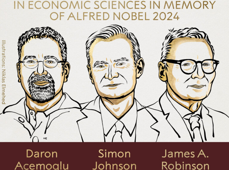 Tres galardonados comparten el Premio Nobel de Economía 2024