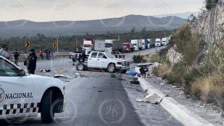 Trágico accidente en la Saltillo-Zacatecas; mueren dos adultos y dos menores