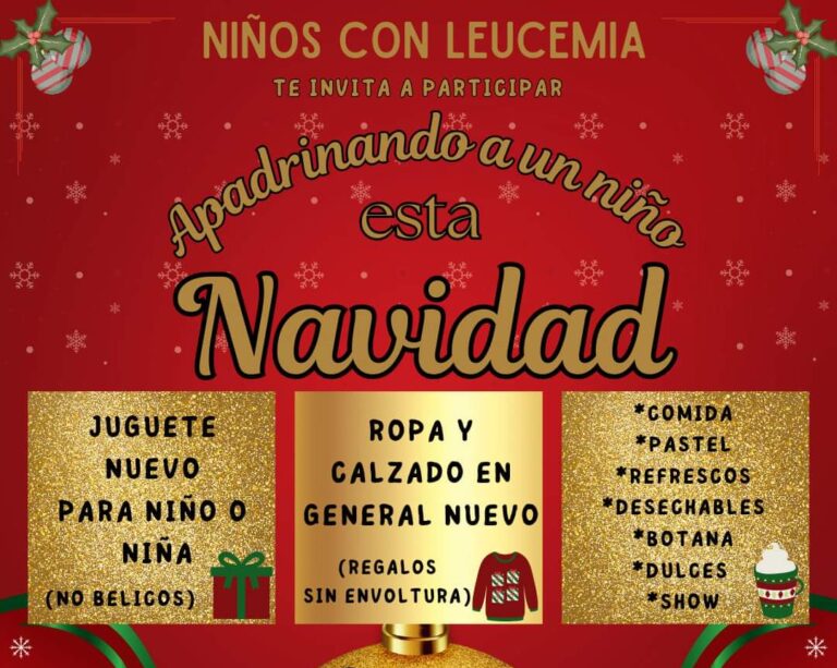 Inicia Niños con Leucemia campaña “Apadrinando a un niño en esta Navidad”