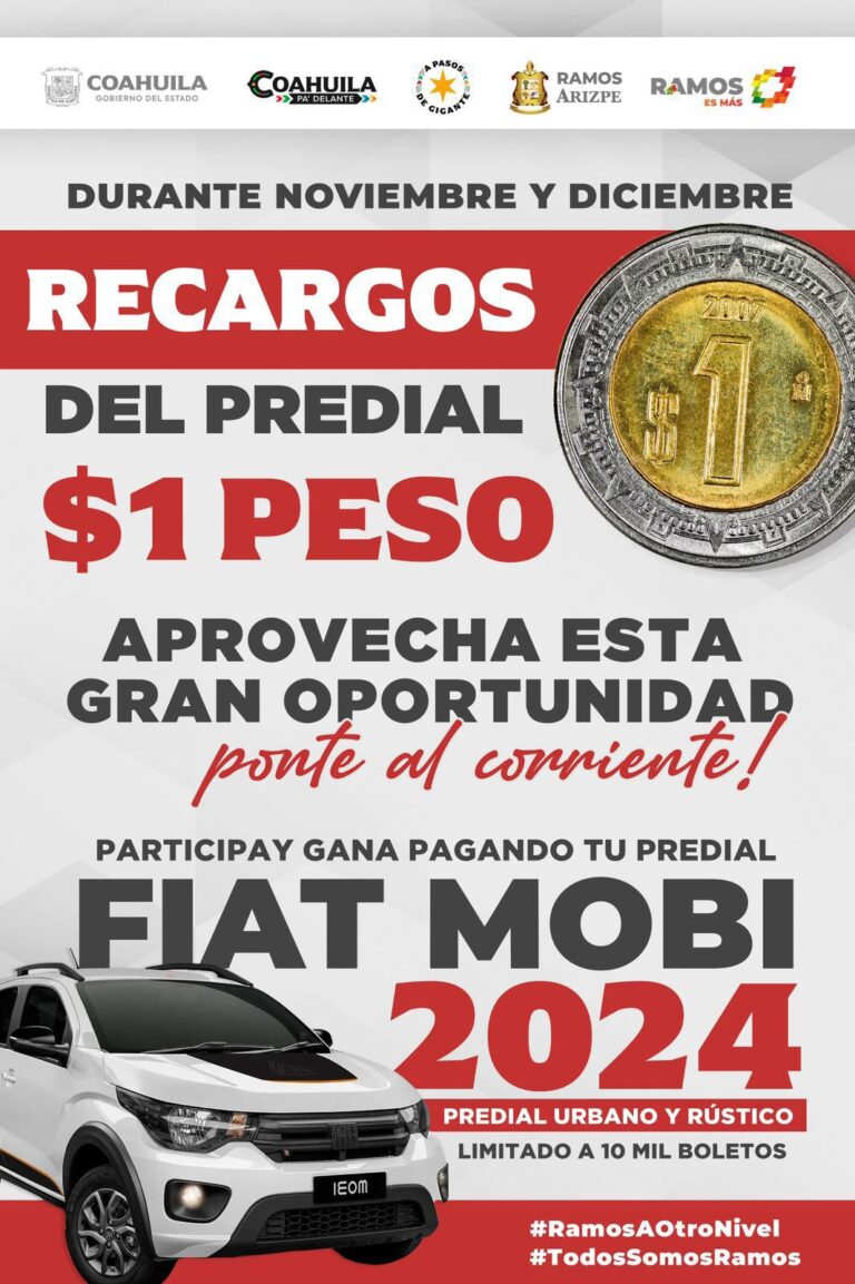 Reiteran invitación para aprovechar descuentos en el pago de predial y agua en Ramos Arizpe