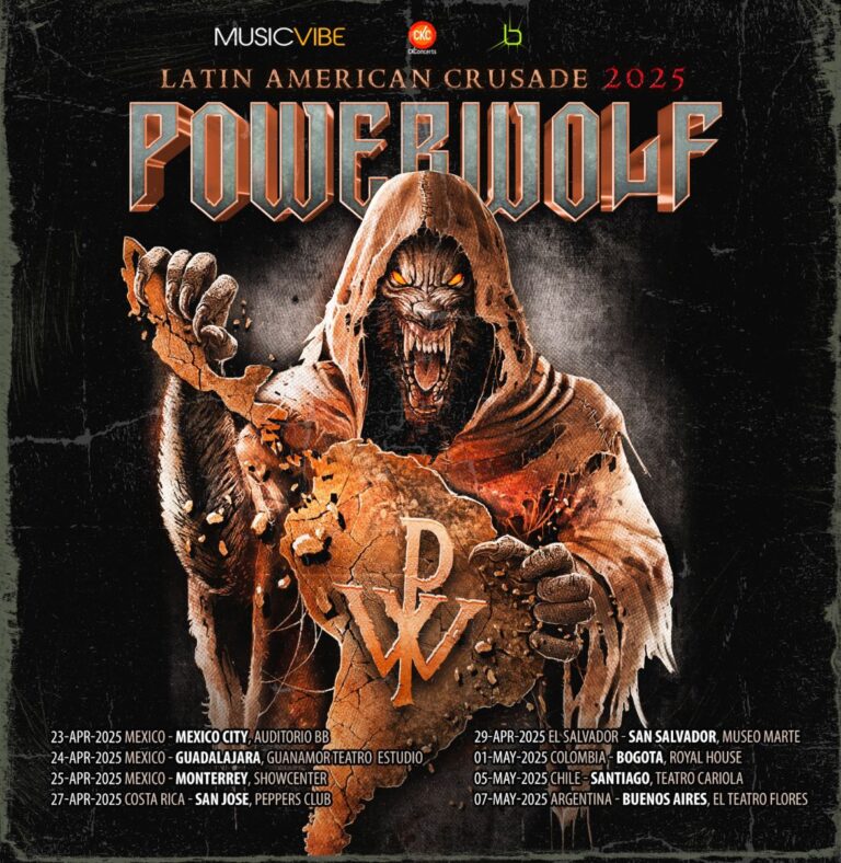 Powerwolf llegará por primera vez a Monterrey con su gira “Latín American Crusade 2025”