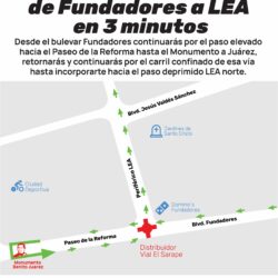 4 Incorporarse de Fundadores a LEA Norte, tomaría 3 minutos