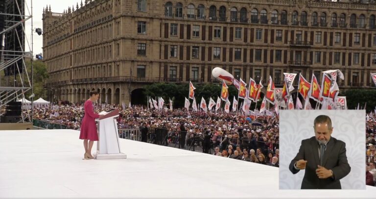 Rinde Sheinbaum  informe de 100 días  de Gobierno en Zócalo