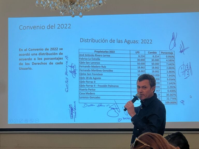 Exhibe Casa Madero documentos legales que le dan la razón en conflicto del agua en Parras