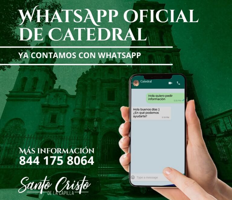 Abren WhatsApp oficial de la Catedral de Saltillo