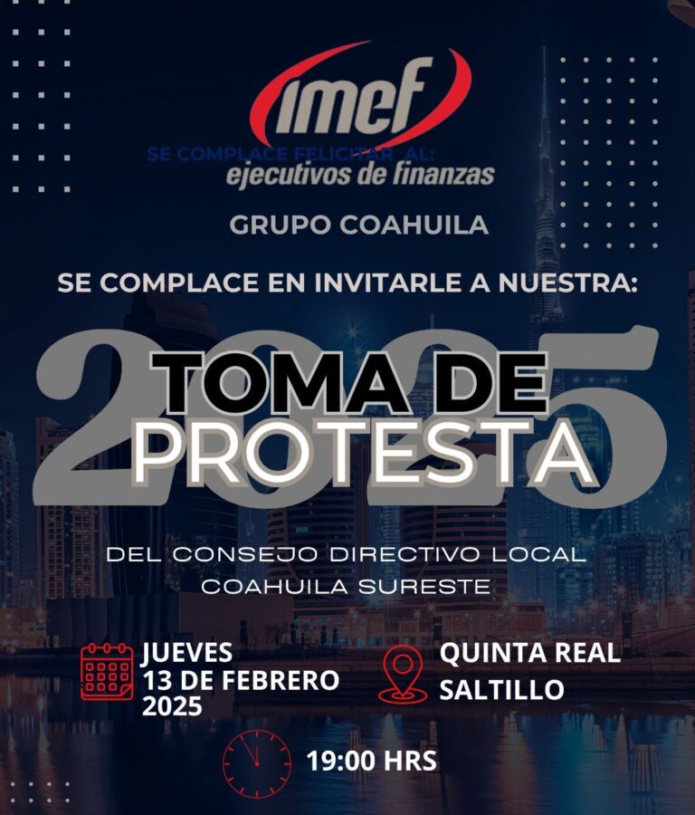 Rendirá protesta este jueves consejo directivo local Coahuila Sureste del IMEF 