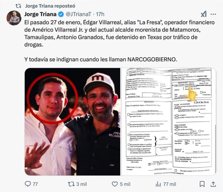 Por transportar cocaína, la DEA detiene en Texas a Édgar Villarreal; lo vinculan con el delegado del Bienestar en Coahuila