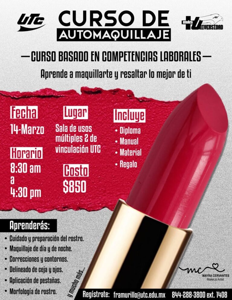 Abre convocatoria UTC para participar en curso de automaquillaje