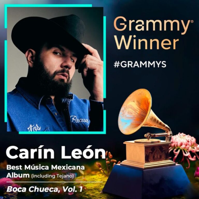 Carín León gana el primer premio Grammy de su carrera