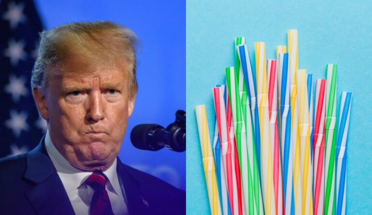 Trump firma decreto para eliminar la transición de uso de popotes de papel por los de plástico