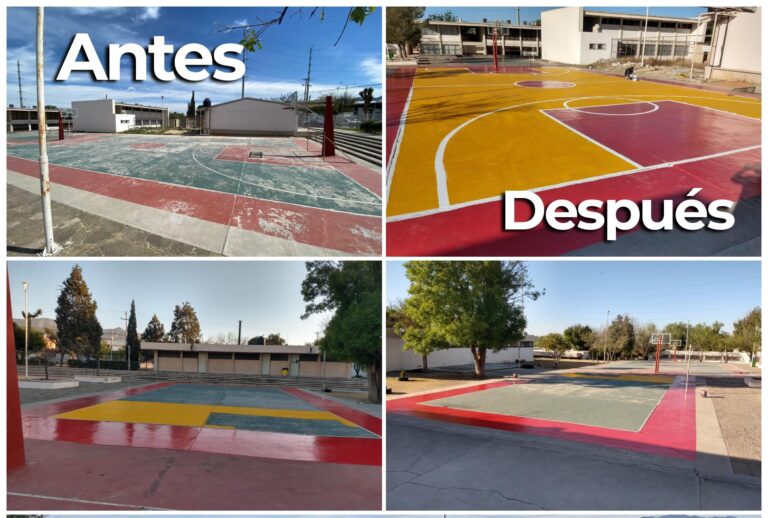 Rehabilitan canchas deportivas en la Unidad Camporredondo de la UAdeC