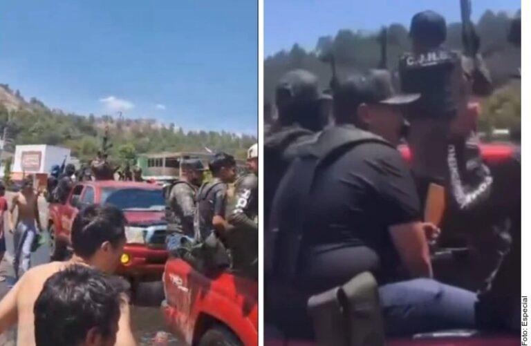 Reciben como héroes al CJNG en Michoacán