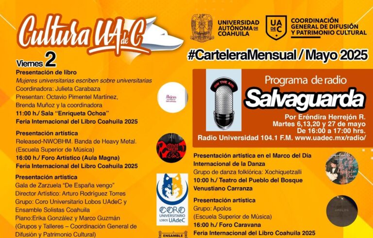 Conoce la variada oferta cultural que ofrece la UA de C en mayo