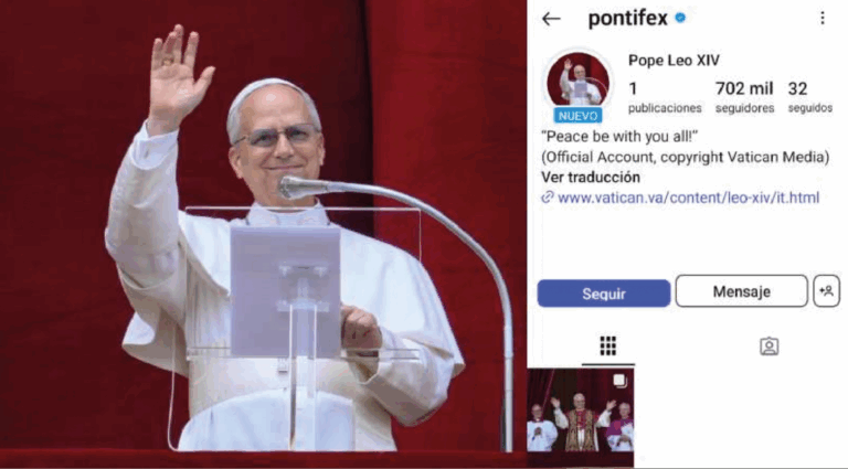 León XIV hereda 52 millones de seguidores en X y abre Instagram superando 400 mil followers primer día