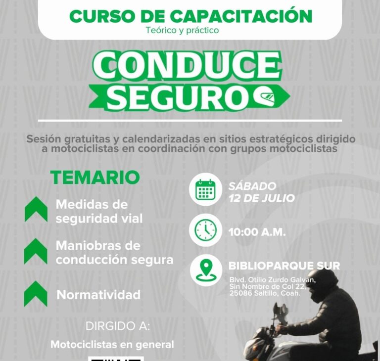 Invitan a motociclistas a participar en el curso “Conduce Seguro”