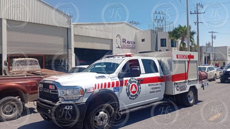 Trabajador resulta gravemente herido al caerle torno industrial en empresa de Saltillo
