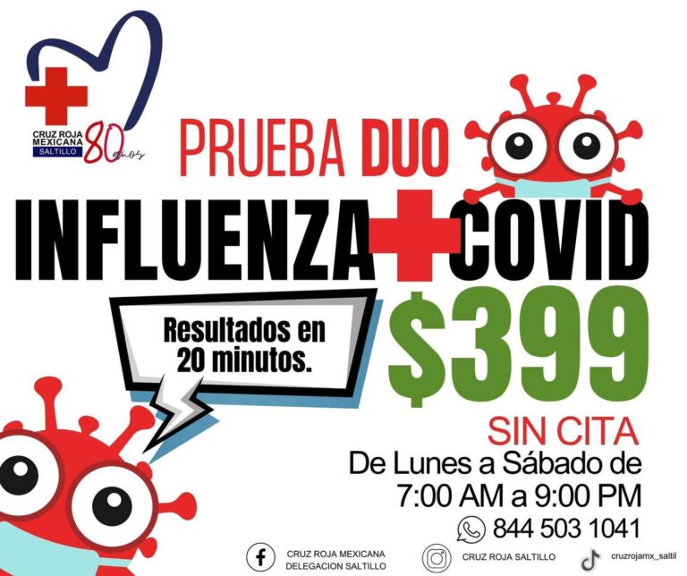 Ante brotes de COVID en NL, vuelve aplicación de pruebas “dúo” a la Cruz Roja Saltillo