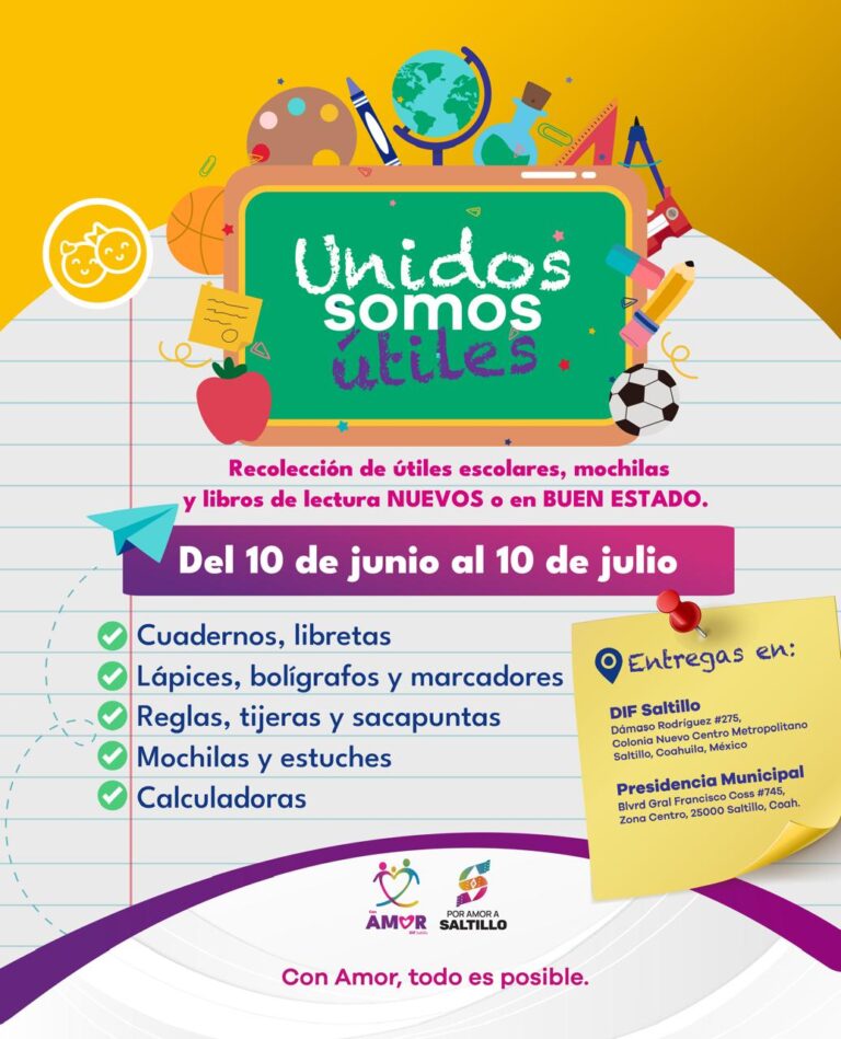 Arranca DIF Saltillo la campaña «Unidos Somos Útiles»