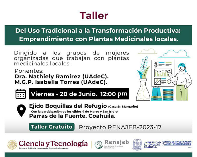 Impartirá CIJE de la UA de C taller para fortalecer el emprendimiento con plantas medicinales