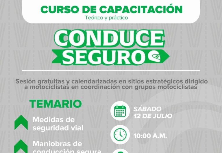 Invitan a motociclistas a participar en el curso “Conduce Seguro”