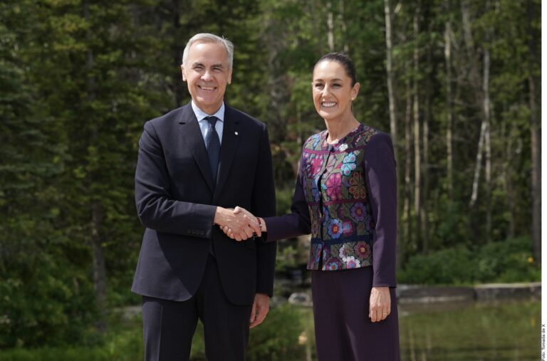 Recibe primer ministro de Canadá a Sheinbaum