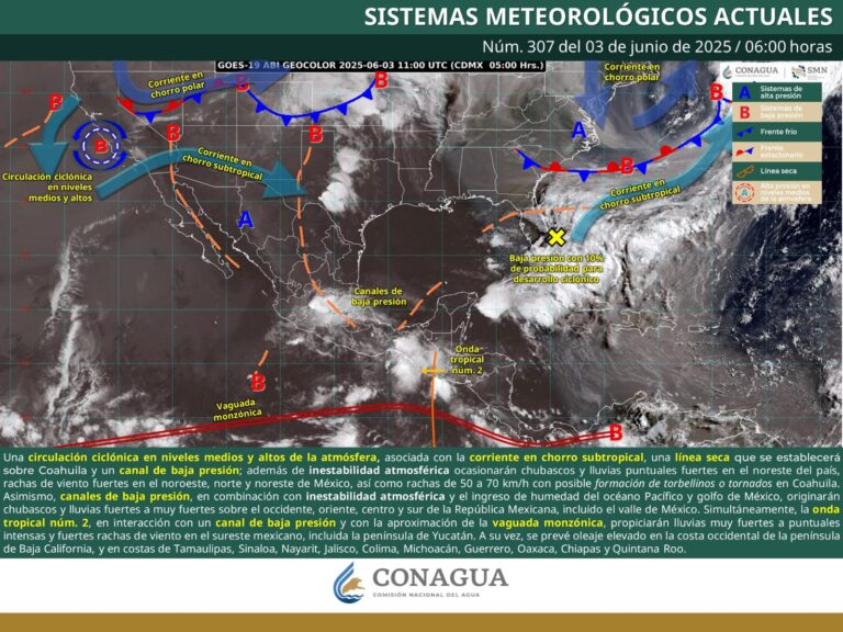 Se esperan lluvias, vientos fuertes y posible formación de torbellinos o tornados en Coahuila