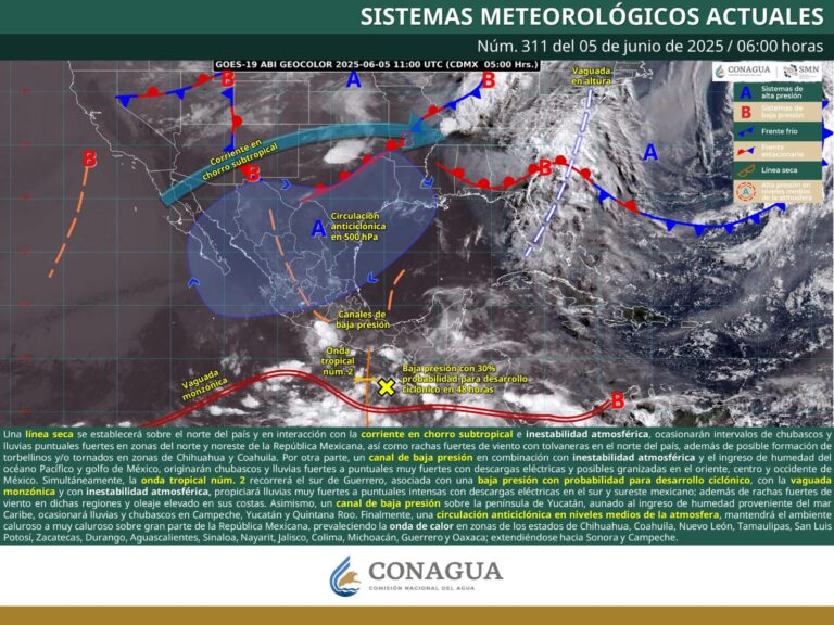Se prevén chubascos y fuertes vientos con posible formación de torbellinos o tornados en Coahuila
