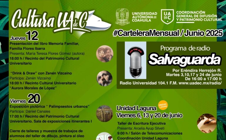 Te invita UA de C a las actividades culturales de junio
