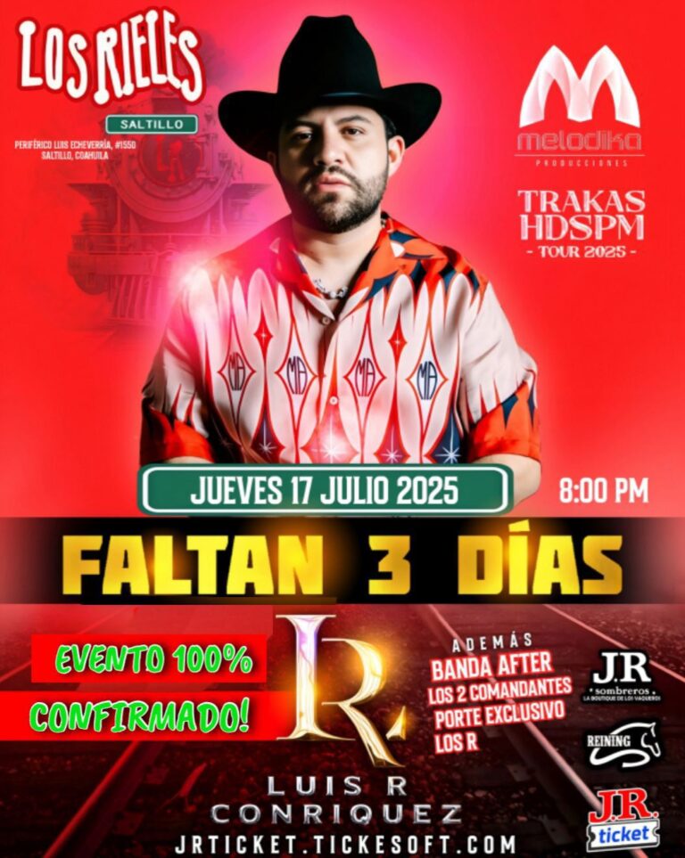 Luis Conriquez presentará en Saltillo su “Trakas HDSPM Tour 2025” junto a grupos invitados