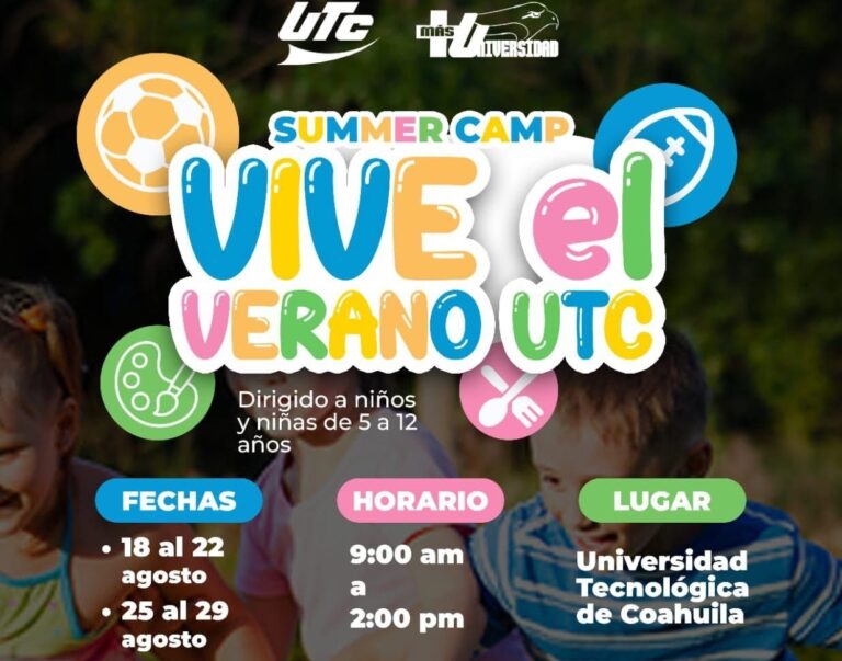 Invita la UTC a campamento de verano “Vive el Verano UTC” para niñas y niños de 5 a 12 años