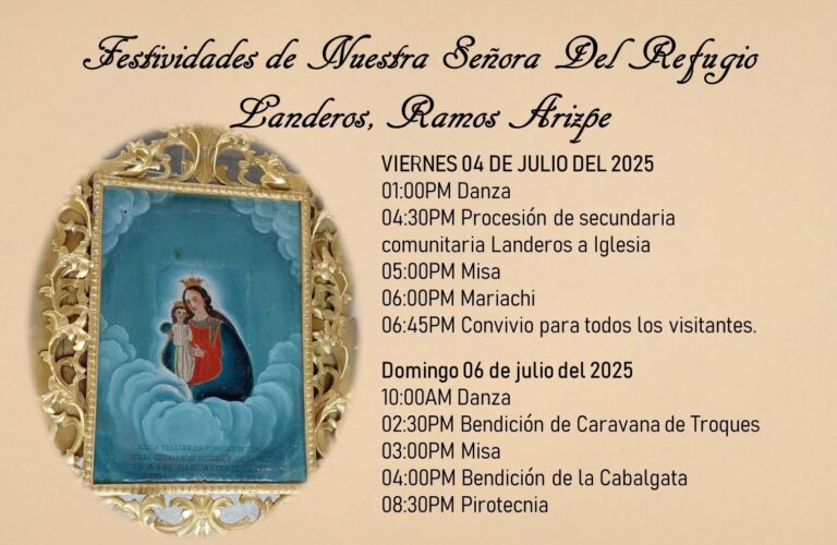 Invitan a celebrar a Nuestra Señora del Refugio en la Congregación Landeros