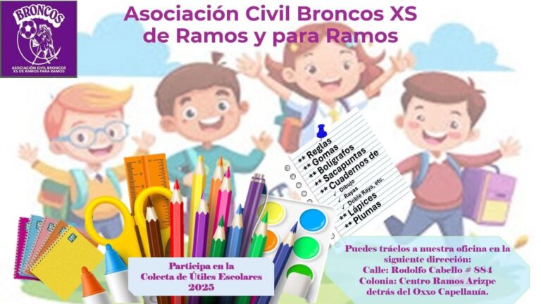 Invitan a sumarse a colecta de útiles escolares en Ramos Arizpe