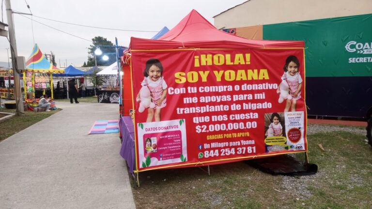 Organizan colecta en la Feria Saltillo a beneficio de niña que requiere trasplante de hígado